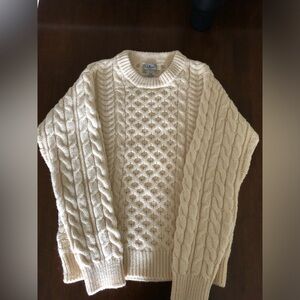 Vintage LLbean 100% wool cable sweater